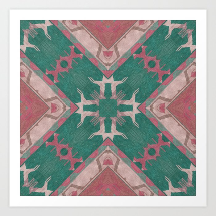 watermelon persian rug Art Print