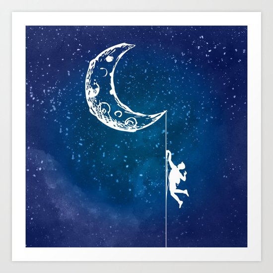 Moon Climbing Art Print