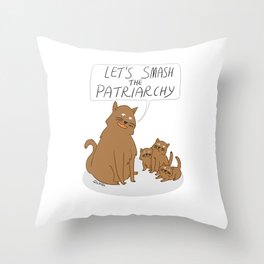 Let's Smash The Patriarchy Kittens Throw Pillow