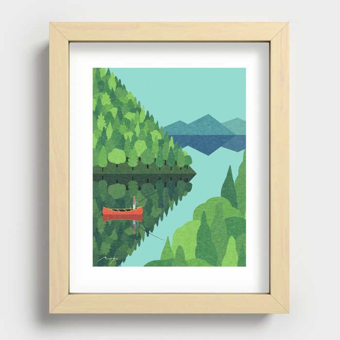 Fishing from a Canoe (2015) Recessed Framed Print