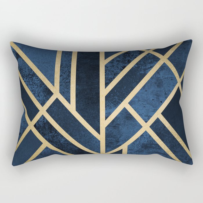 Art Deco Midnight Rectangular Pillow