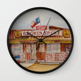 The Broken Spoke - Austin's Legendary Honky-Tonk Watercolor Painting Wall Clock