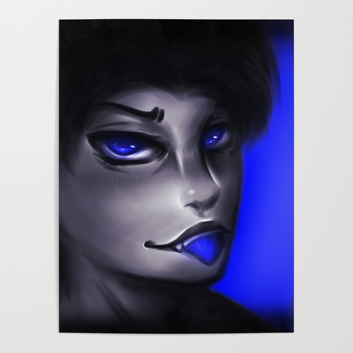 Neon Blue Guy Poster