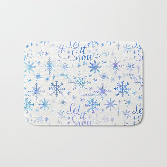 Let It Snow Winter Pattern Bath Mat