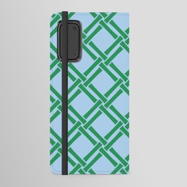 Classic Bamboo Trellis Pattern 221 Blue and Green Android Wallet Case