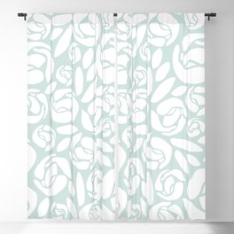 minty roses Blackout Curtain