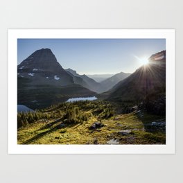 Mountain Sunset in Glacier National Park Art Print