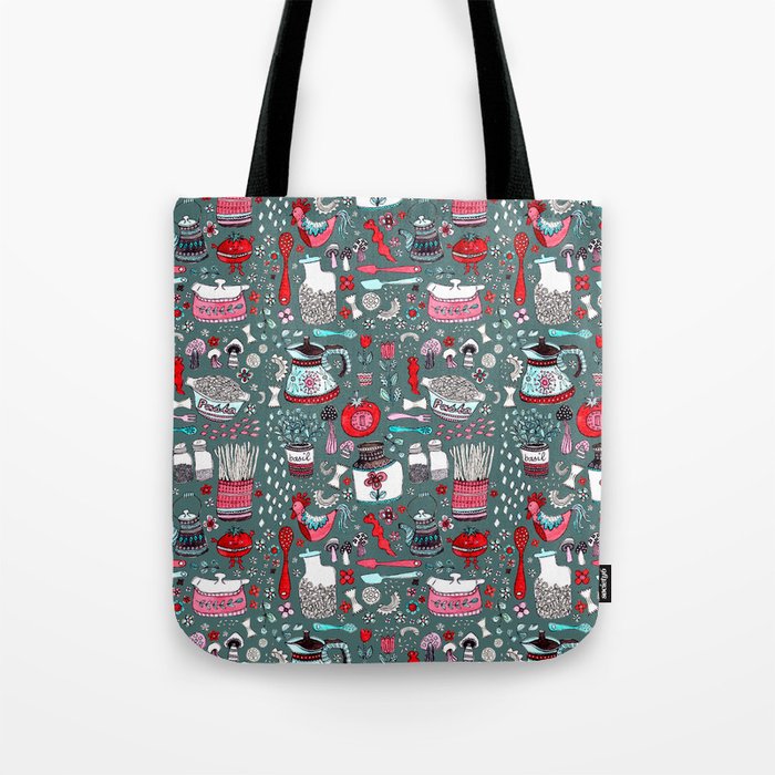 Pyrex And Pasta Tote Bag By Janicemacdougall Society6 Pyrex And Pasta Tote Bag