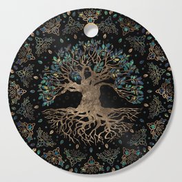 Tree of life -Yggdrasil Golden and Marble ornament Cutting Board
