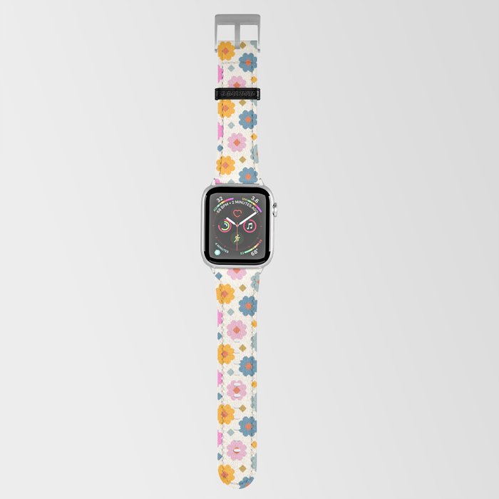 Geometric Floral Sateen - Light Apple Watch Band