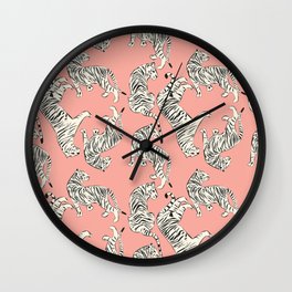 Pink Tiger Pattern 006 Wall Clock