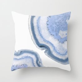 Airy Blue Agate Throw Pillow
