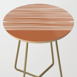 Natural Stripes Modern Minimalist Colour Block Pattern in Clay and Putty Side Table