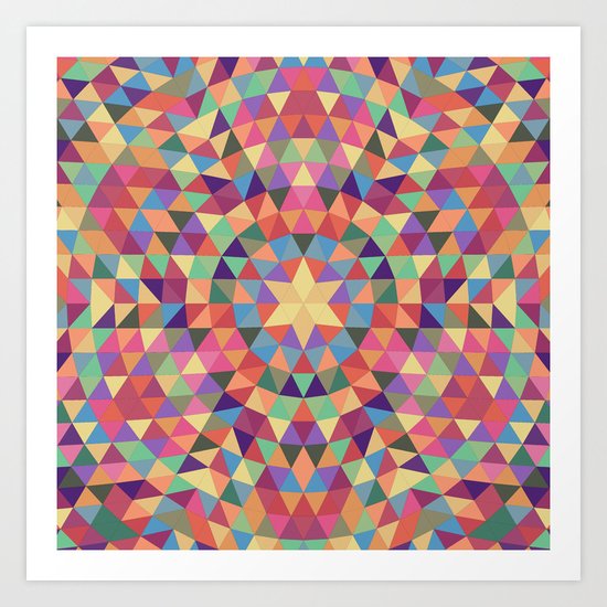 Happy triangle mandala Art Print