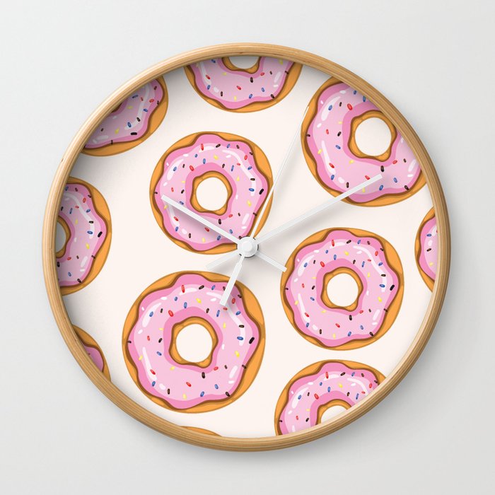 Donut Wall Clock by Ceren Aksu Dikenci | Society6