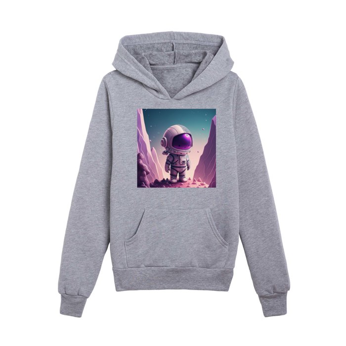 Lonely little astronaut Kids Pullover Hoodie