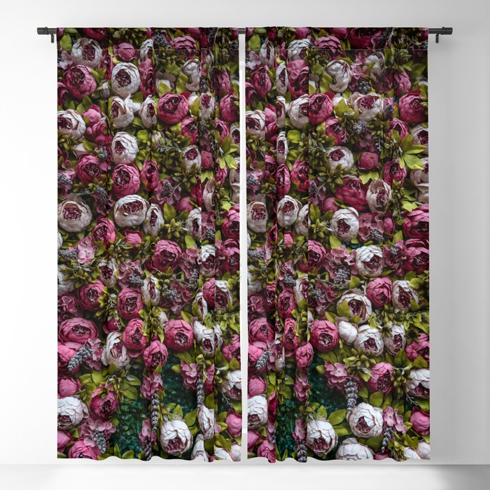 White and pink peonies Blackout Curtain
