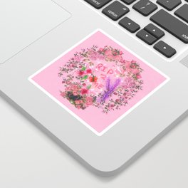 RIP 2 ME - Glitchy Floral Wreath Drawing Sticker