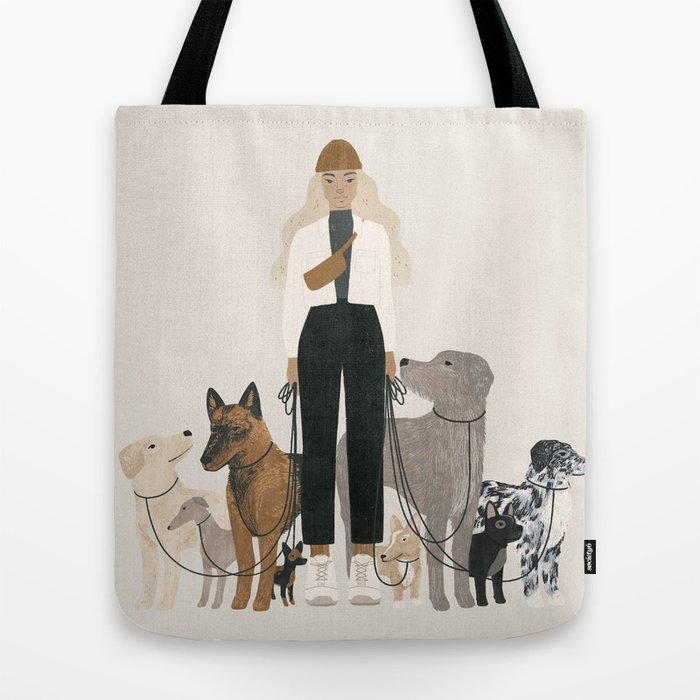 dog walker Tote Bag by Madeline Martinez Society6