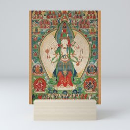 Eleven-Headed, Thousand-Armed, Thousand-Eyed Avalokitesvara Buddhist Thangka Art Mini Art Print