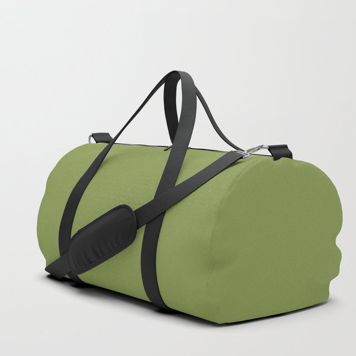 Dark Green-Yellow Solid Color Pantone Peridot 17-0336 TCX Shades of Green Hues Duffle Bag