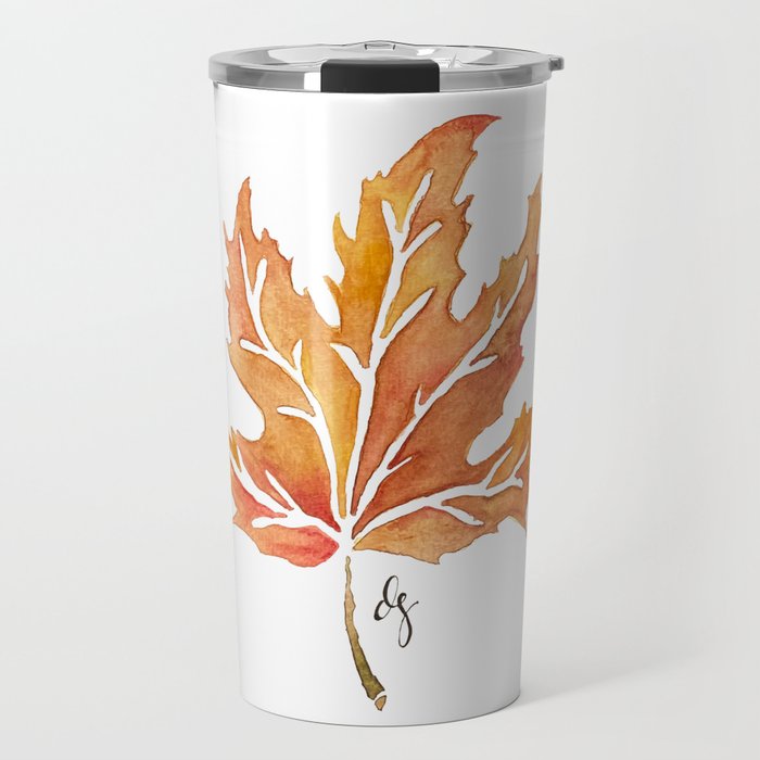 Maple Leaf, watercolor Travel Mug