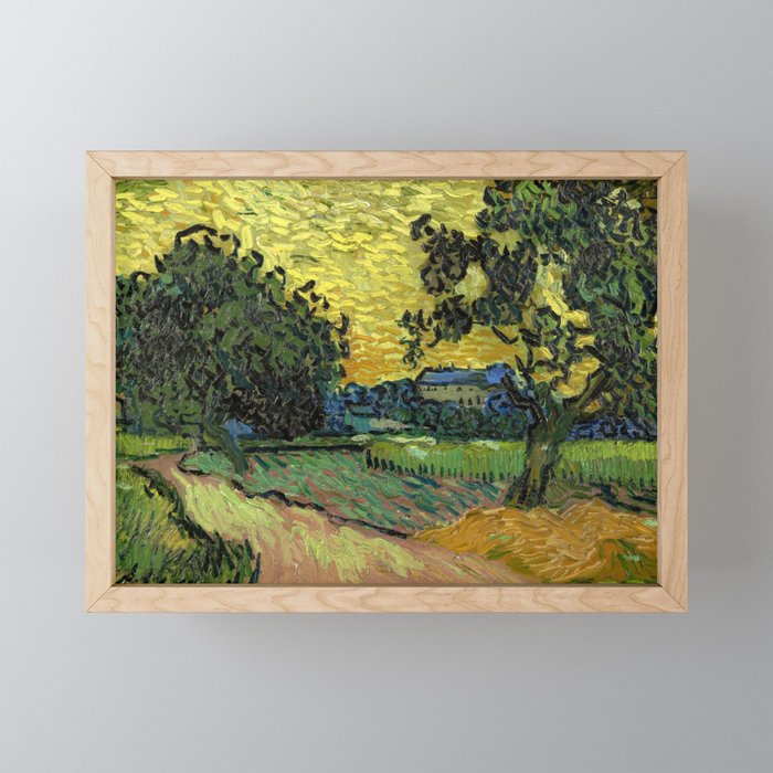 Vincent Van Gogh : Landscape at Twilight Framed Mini Art Print