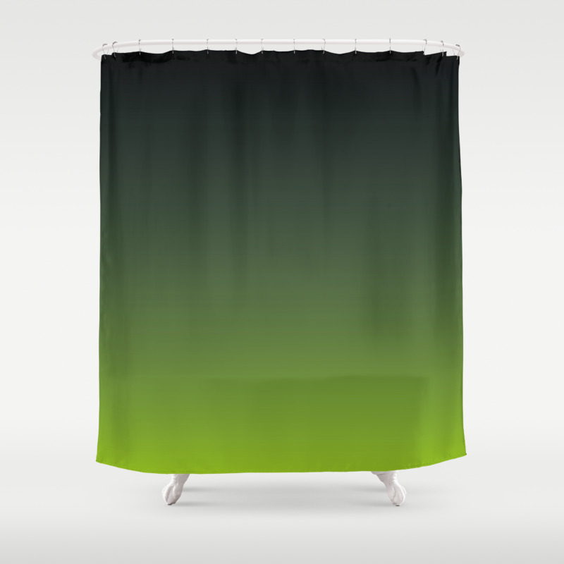 grey and green shower curtain