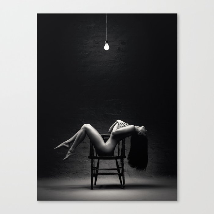 Nude bathing  in light Canvas Print