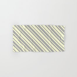 [ Thumbnail: Dark Grey & Light Yellow Colored Lines Pattern Hand & Bath Towel ]