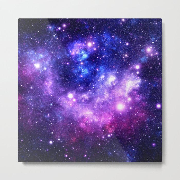 Galaxy Wall Decorations - Purple Blue Galaxy Nebula Metal Print
