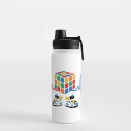Heartbeat rubik cube / cube lover / cube game Water Bottle