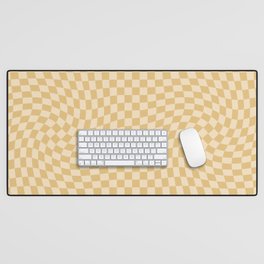 Check III - Mustard Twist — Checkerboard Print Desk Mat