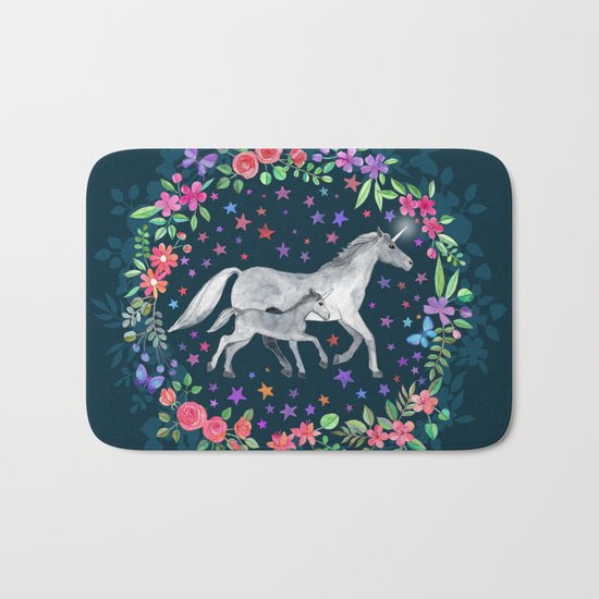 Mama and Baby Unicorn Bath Mat