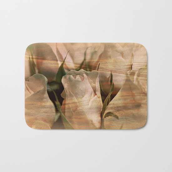 Vintage Water Rose Abstract Bath Mat