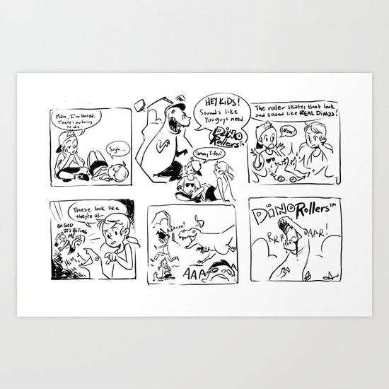 Dino Rollers Art Print