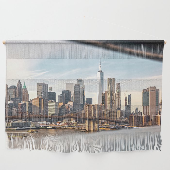 New York City Skyline | Views From the Bridge | HDR Travel Photography Wall Hanging