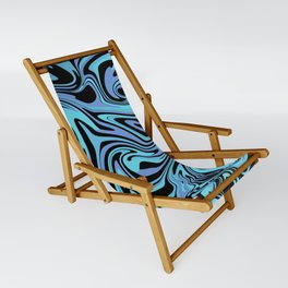 Black and blue swirl Sling Chair