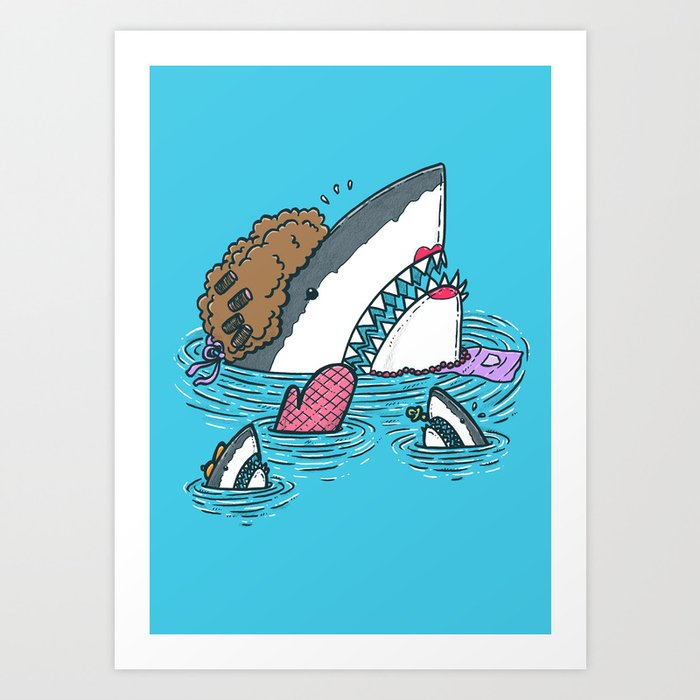 The Mom Shark Art Print