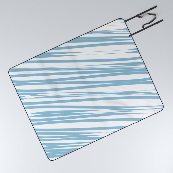 Light blue stripes background Picnic Blanket