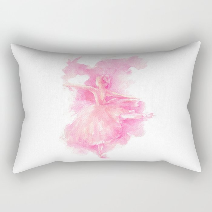 Ballerina in pink Rectangular Pillow