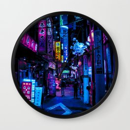 Tokyo's Moody Blue Vibes Wall Clock