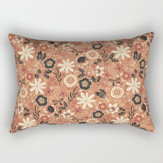 Festive Florals (Oranges) Rectangular Pillow