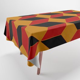 Cube wall - red & black & yellow Tablecloth