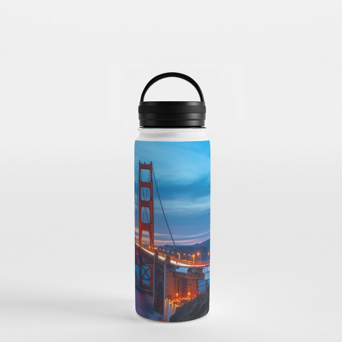 Golden Gate at Nightfall Water Bottle