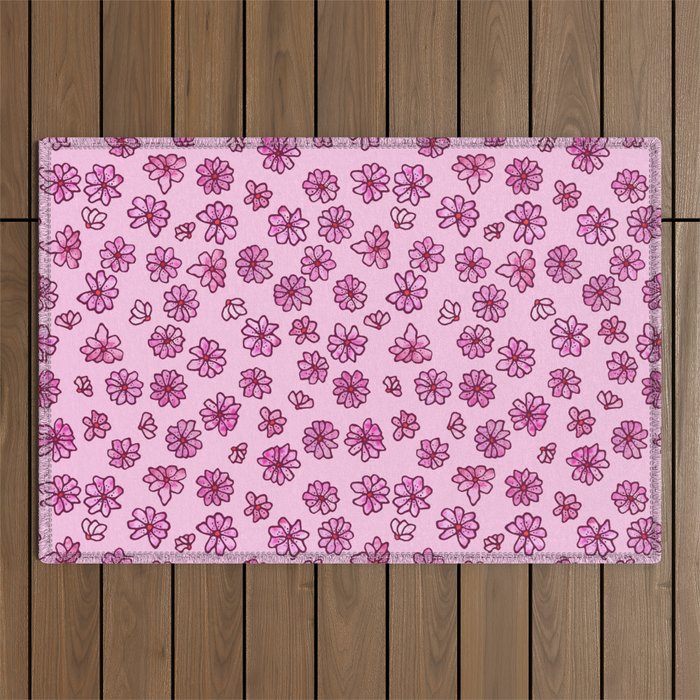 Cherry Blossoms Pattern 01 Outdoor Rug