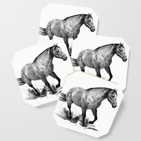 Horse Running Pencil Drawing Equine Art Coaster By Joyart Society6