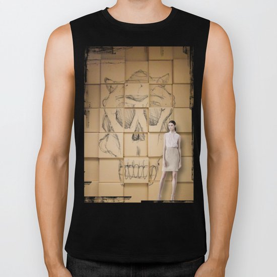 Space in Boxes with a model Biker Tank