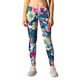 Unicorn and Floral Pattern Leggings