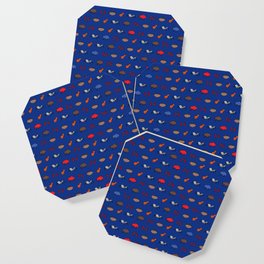 Buffalo Superfan Pattern - Dark Blue Coaster